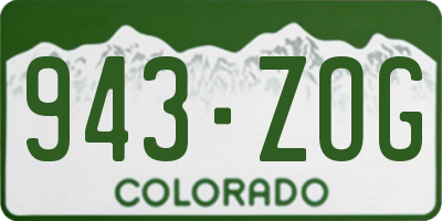 CO license plate 943ZOG