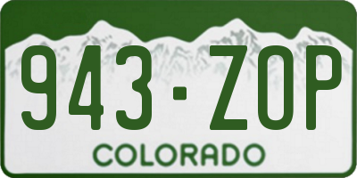 CO license plate 943ZOP