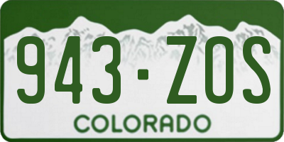 CO license plate 943ZOS