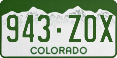 CO license plate 943ZOX