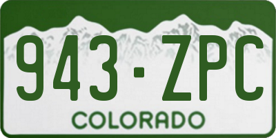 CO license plate 943ZPC