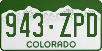 CO license plate 943ZPD