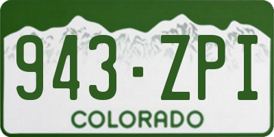 CO license plate 943ZPI