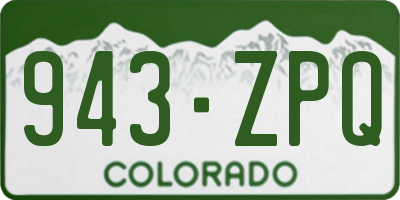 CO license plate 943ZPQ