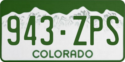 CO license plate 943ZPS