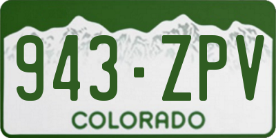 CO license plate 943ZPV