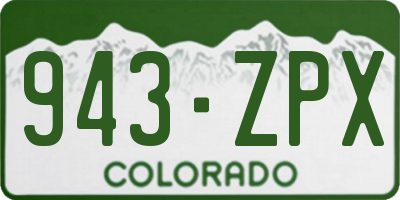 CO license plate 943ZPX