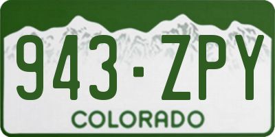CO license plate 943ZPY