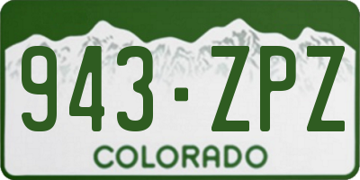 CO license plate 943ZPZ