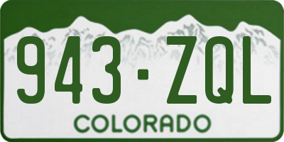 CO license plate 943ZQL
