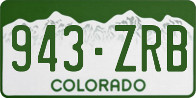 CO license plate 943ZRB