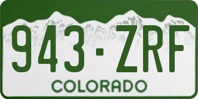 CO license plate 943ZRF