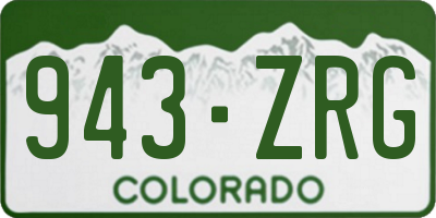 CO license plate 943ZRG