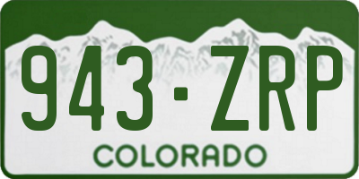 CO license plate 943ZRP