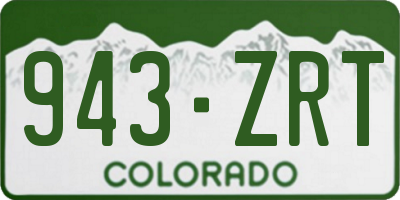 CO license plate 943ZRT