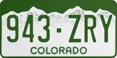 CO license plate 943ZRY