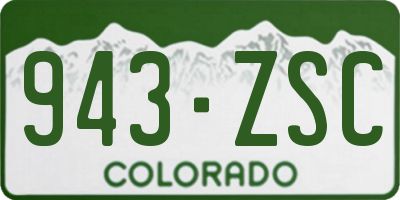 CO license plate 943ZSC