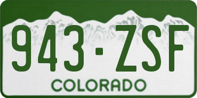 CO license plate 943ZSF
