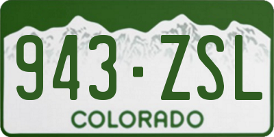 CO license plate 943ZSL