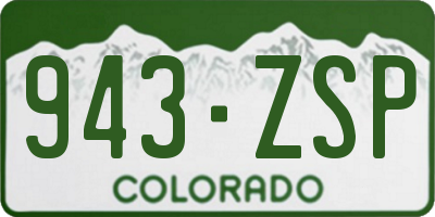 CO license plate 943ZSP