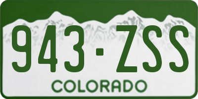 CO license plate 943ZSS