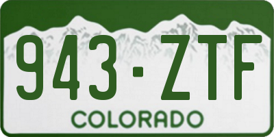CO license plate 943ZTF