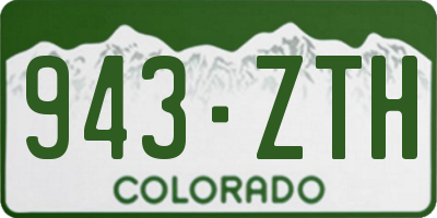CO license plate 943ZTH