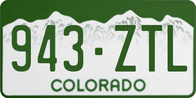 CO license plate 943ZTL