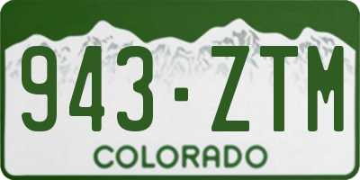 CO license plate 943ZTM