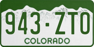 CO license plate 943ZTO