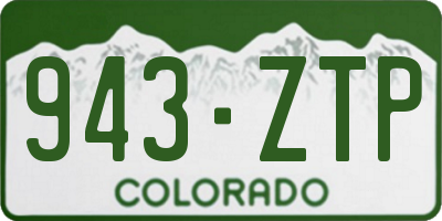 CO license plate 943ZTP