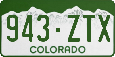 CO license plate 943ZTX