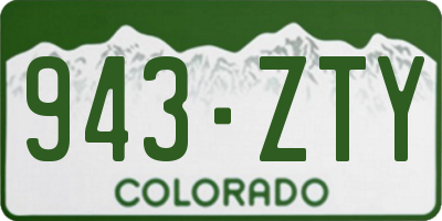 CO license plate 943ZTY