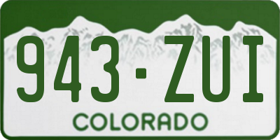 CO license plate 943ZUI