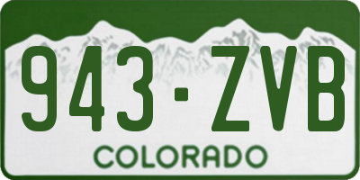 CO license plate 943ZVB