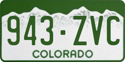 CO license plate 943ZVC