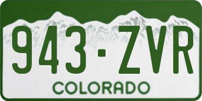 CO license plate 943ZVR