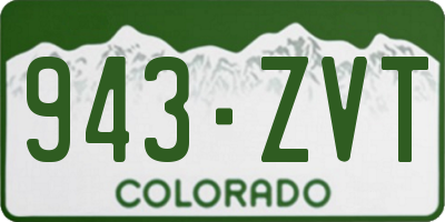 CO license plate 943ZVT