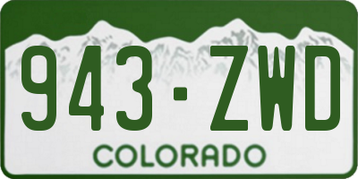 CO license plate 943ZWD