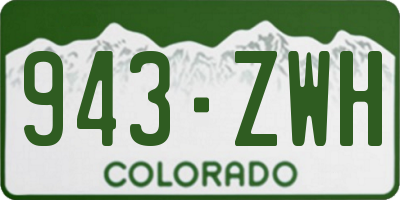 CO license plate 943ZWH