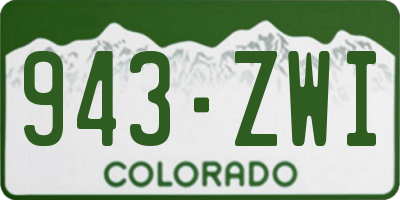 CO license plate 943ZWI