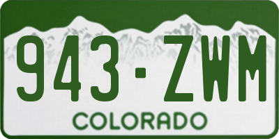 CO license plate 943ZWM