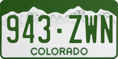 CO license plate 943ZWN