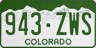 CO license plate 943ZWS