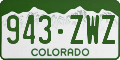 CO license plate 943ZWZ