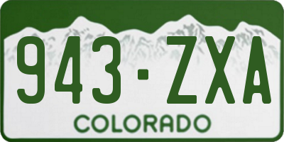 CO license plate 943ZXA