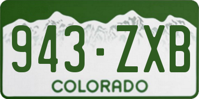 CO license plate 943ZXB
