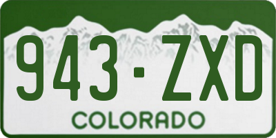CO license plate 943ZXD