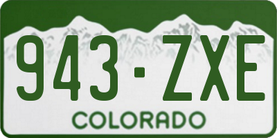 CO license plate 943ZXE