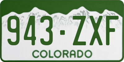 CO license plate 943ZXF